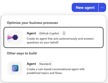 「Agent（GitHub Copilot）」と「Agent（Standard）」