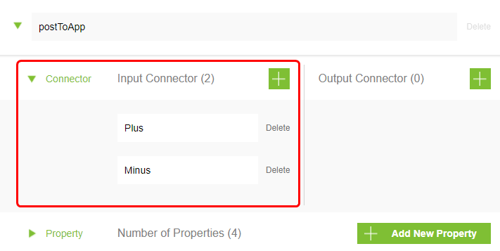 Input Connectorが2件登録されている