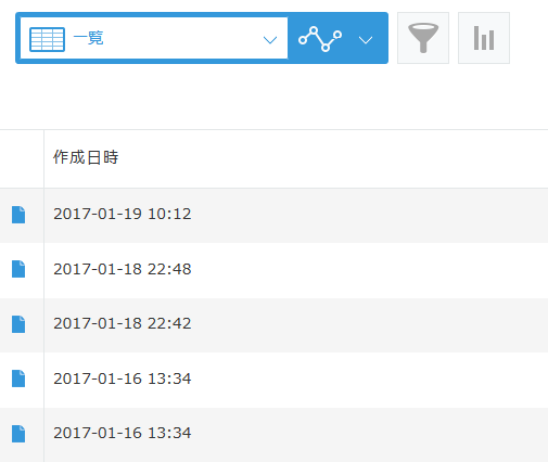 kintoneアプリの一覧画面