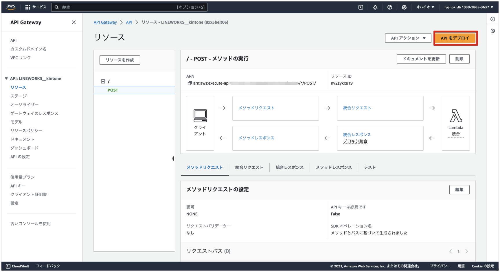 APIをデプロイしている