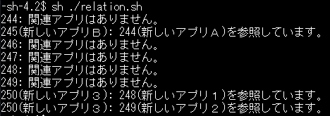 連携アプリ一覧の2回目出力