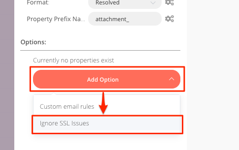 「Ignore SSL Issues」を追加する