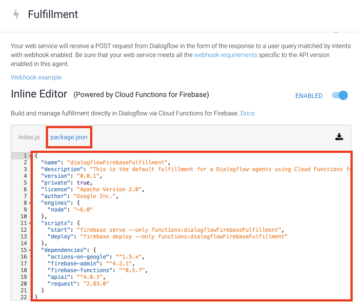 package jsonの設定イメージ