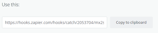 Zapierに表示されるURLをコピーする