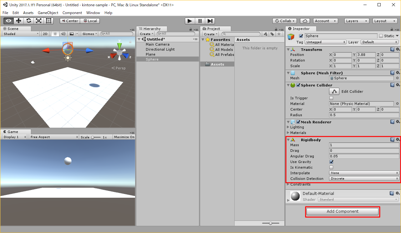 unityでObjectを設置する画面-2