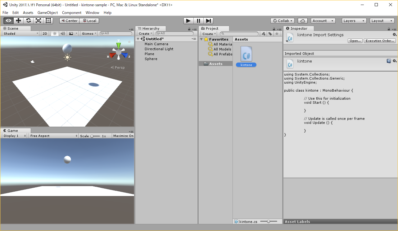 unityでScriptを設定する画面-1