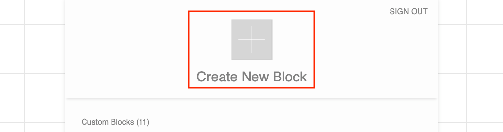 MESH SDKでCreate New Blockをクリック