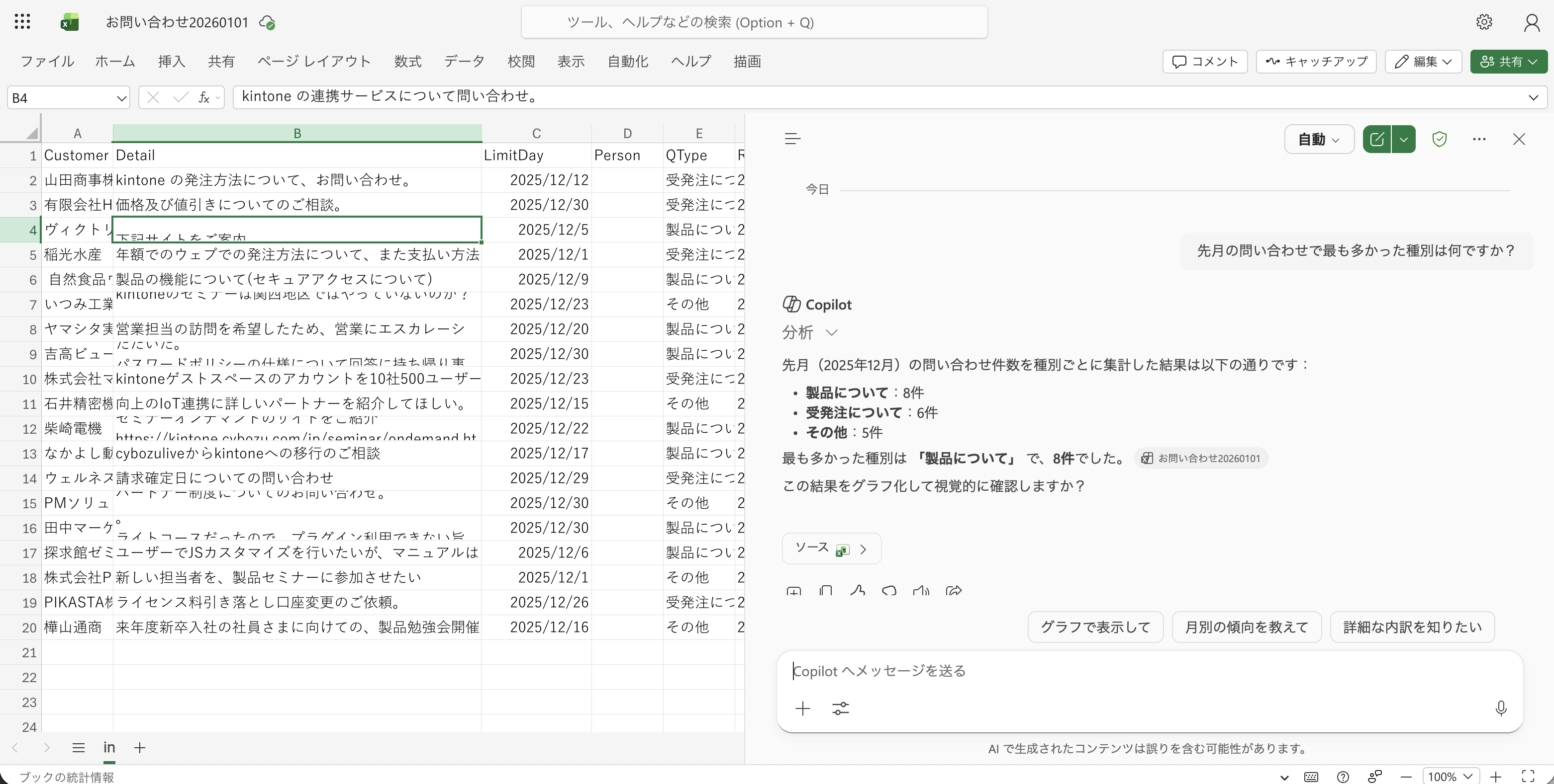 Copilotでの分析イメージ
