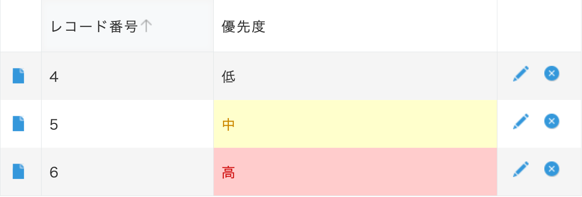 キャンセル後にレコード4のスタイルが消えた一覧画面