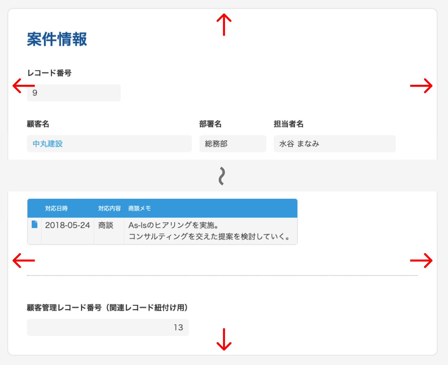 上下左右4方向に影のついたカード