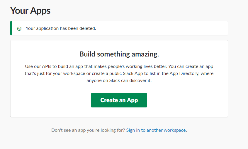 「Create an App」をクリック
