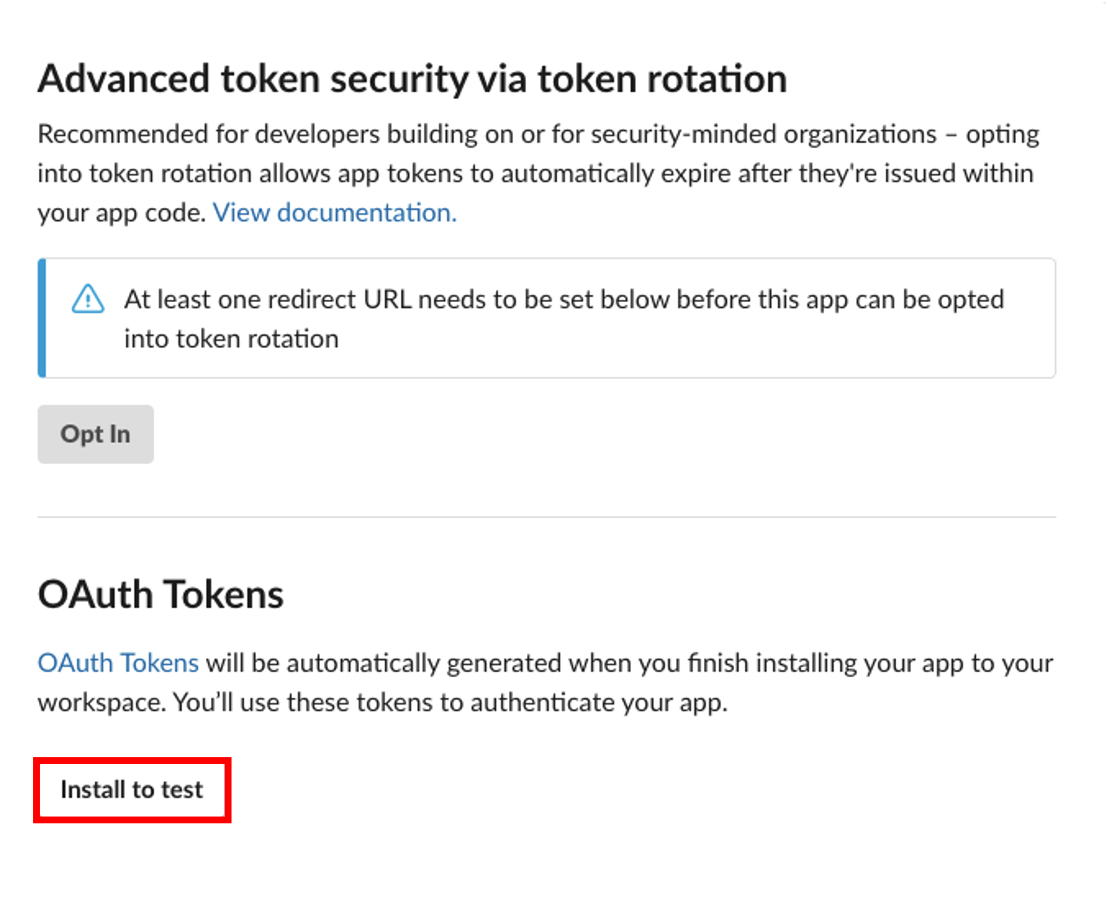 SlackのOAuth Tokensを発行する